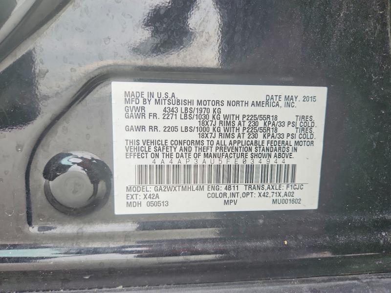 Продаж на аукціоні авто 2015 Mitsubishi Outlander Sport, vin: 4A4AP3AU5FE034944, номер лоту: 50047386