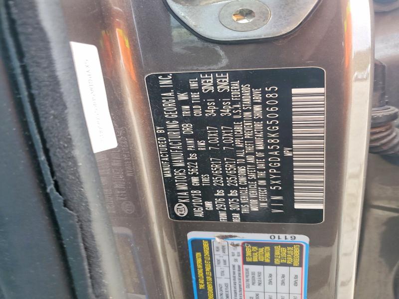 Продажа на аукционе авто 2019 Kia Sorento, vin: 5XYPGDA58KG506085, номер лота: 48877446