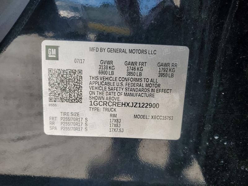 Aukcja sprzedaży 2018 Chevrolet Silverado, vin: 1GCRCREHXJZ122900, numer aukcji: 50159556