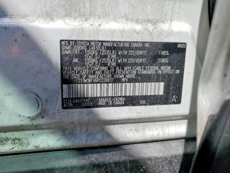 2023 Toyota Rav4 მანქანა იყიდება აუქციონზე, vin: 2T3W1RFV6PC239817, აუქციონის ნომერი: 49227906