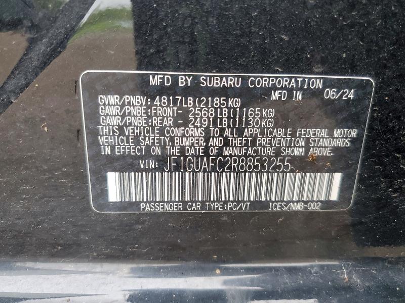 Продажа на аукционе авто 2024 Subaru Impreza, vin: JF1GUAFC2R8853255, номер лота: 50696026