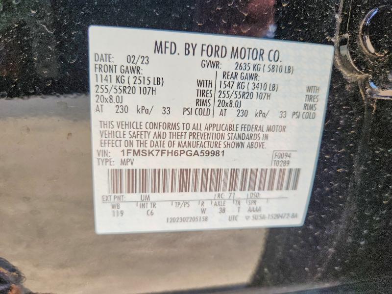 Продаж на аукціоні авто 2023 Ford Explorer, vin: 1FMSK7FH6PGA59981, номер лоту: 50325436