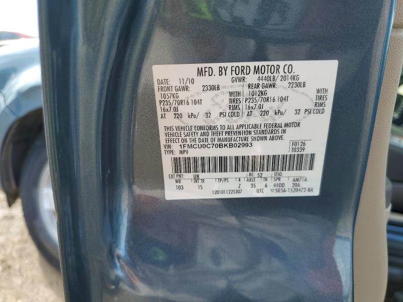 Продажа на аукционе авто 2011 Ford Escape, vin: 1FMCU0C70BKB02993, номер лота: 50358496