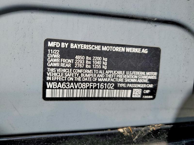 Продажа на аукционе авто 2023 Bmw 430i, vin: WBA63AV08PFP16102, номер лота: 50318986
