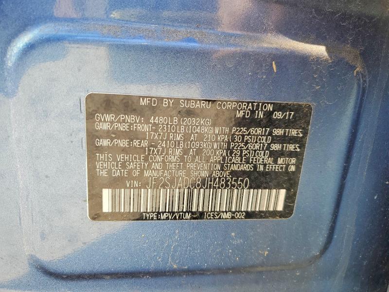 Aukcja sprzedaży 2018 Subaru Forester, vin: JF2SJADC8JH483550, numer aukcji: 49573416