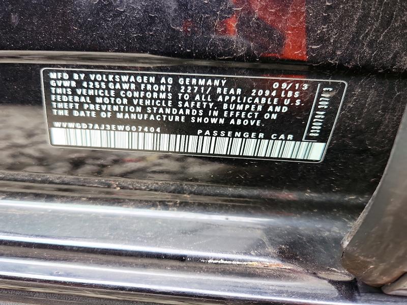 49781926 :رقم المزاد ، WVWGD7AJ3EW007404 vin ، 2014 Volkswagen Gti مزاد بيع