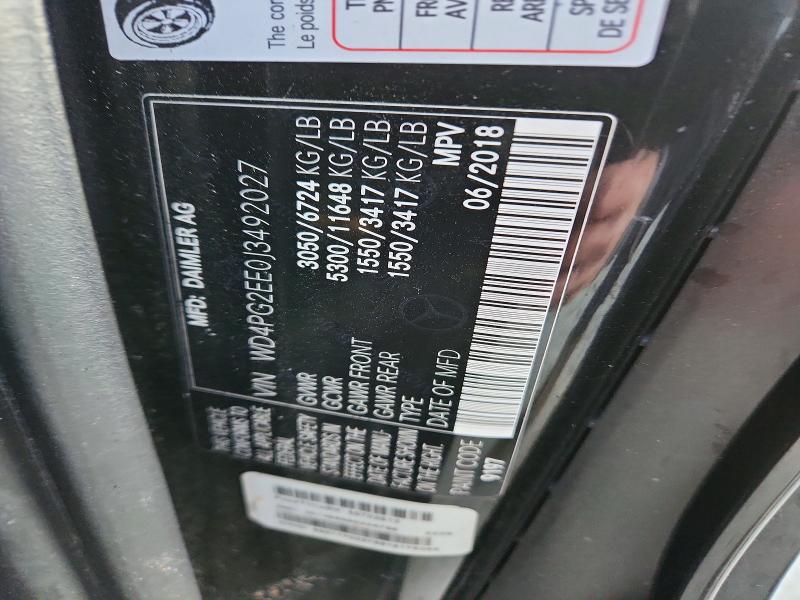 50610506 :رقم المزاد ، WD4PG2EE0J3492027 vin ، 2018 Mercedes Benz Metris مزاد بيع