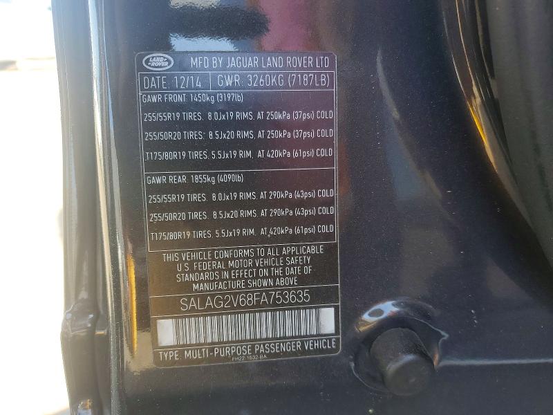 Продаж на аукціоні авто 2015 Land Rover Lr4, vin: SALAG2V68FA753635, номер лоту: 49949986