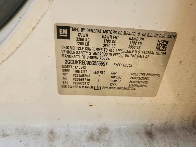 51184226 :رقم المزاد ، 3GCUKREC9EG555597 vin ، 2014 Chevrolet Silverado مزاد بيع