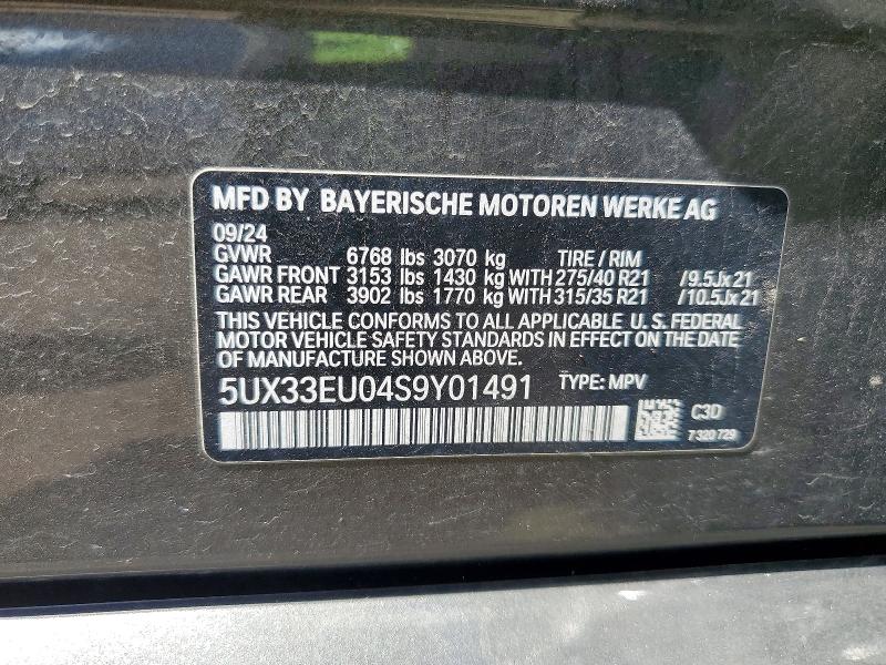 Aukcja sprzedaży 2025 Bmw X5, vin: 5UX33EU04S9Y01491, numer aukcji: 50811176