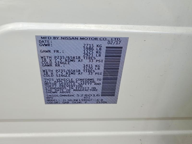 48419176 :رقم المزاد ، 5N1DL0MN6HC528016 vin ، 2017 Infiniti Qx60 مزاد بيع