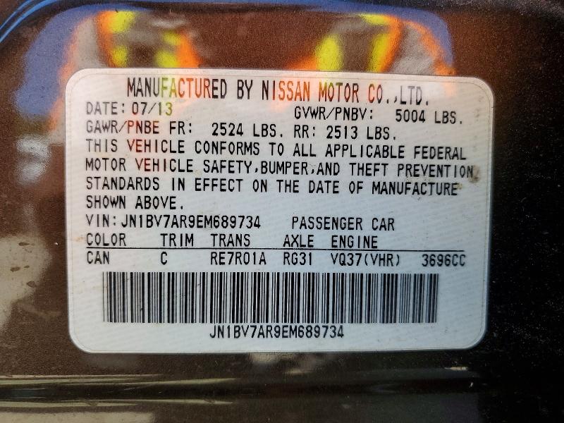 49722406 :رقم المزاد ، JN1BV7AR9EM689734 vin ، 2014 Infiniti Q50 مزاد بيع