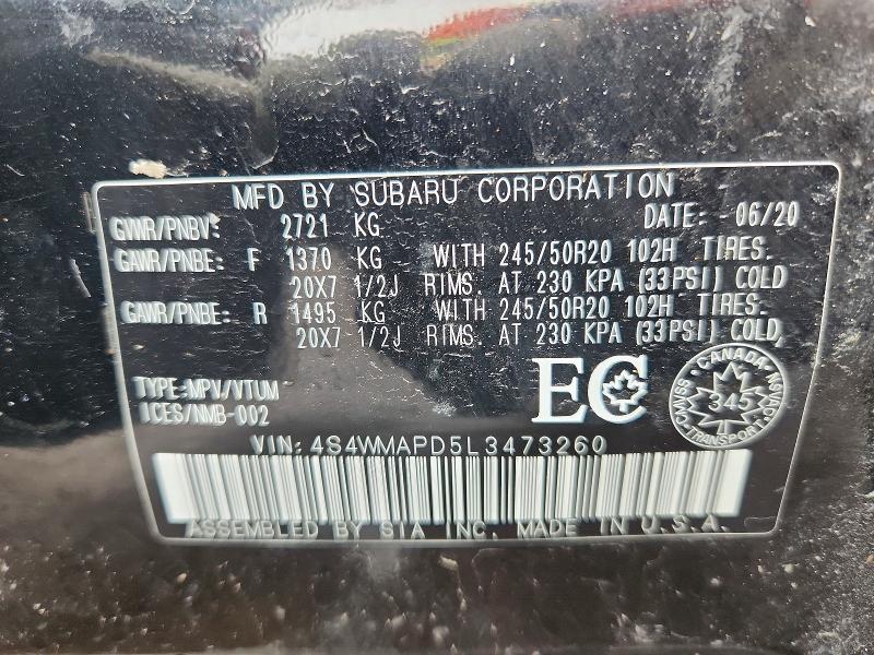 Продажа на аукционе авто 2020 Subaru Ascent, vin: 4S4WMAPD5L3473260, номер лота: 49680836