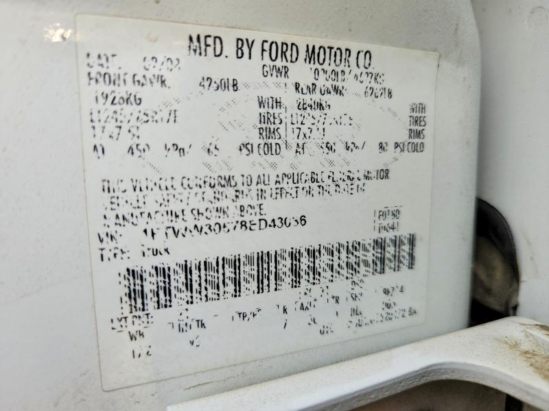 2008 Ford F350 მანქანა იყიდება აუქციონზე, vin: 1FTWW30578ED43036, აუქციონის ნომერი: 50256556