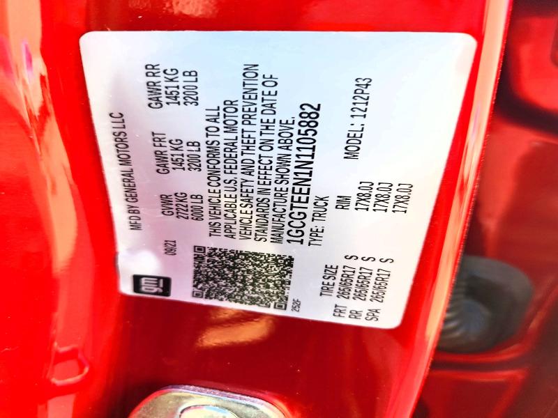 49401446 :رقم المزاد ، 1GCGTEEN1N1105882 vin ، 2022 Chevrolet Colorado مزاد بيع