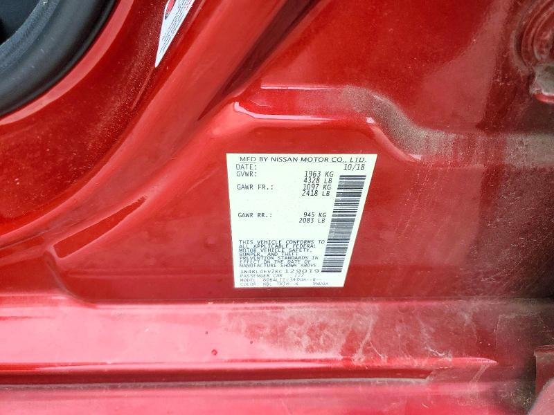 Продажа на аукционе авто 2019 Nissan Altima, vin: 1N4BL4EV2KC129019, номер лота: 48845376