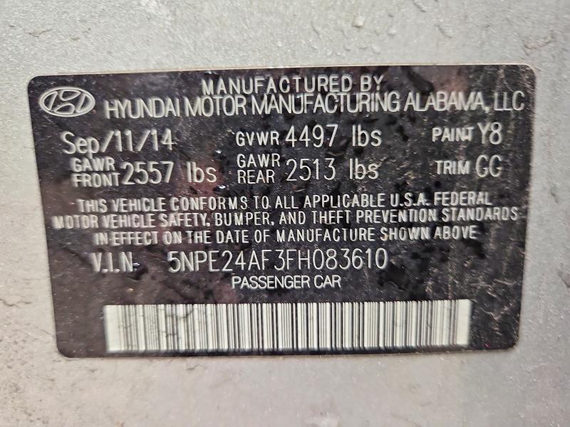 Aukcja sprzedaży 2015 Hyundai Sonata, vin: 5NPE24AF3FH083610, numer aukcji: 48437546