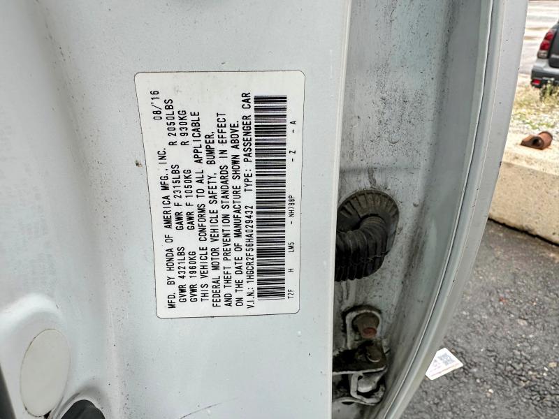 Продажа на аукционе авто 2017 Honda Accord, vin: 1HGCR2F56HA029432, номер лота: 50118726