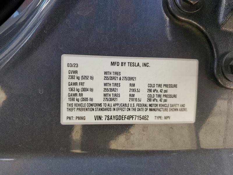 2023 Tesla Model Y მანქანა იყიდება აუქციონზე, vin: 7SAYGDEF4PF715462, აუქციონის ნომერი: 50361186