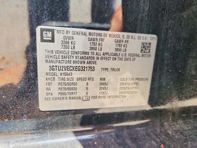 49266526 :رقم المزاد ، 3GTU2VECXEG321753 vin ، 2014 Gmc Sierra مزاد بيع