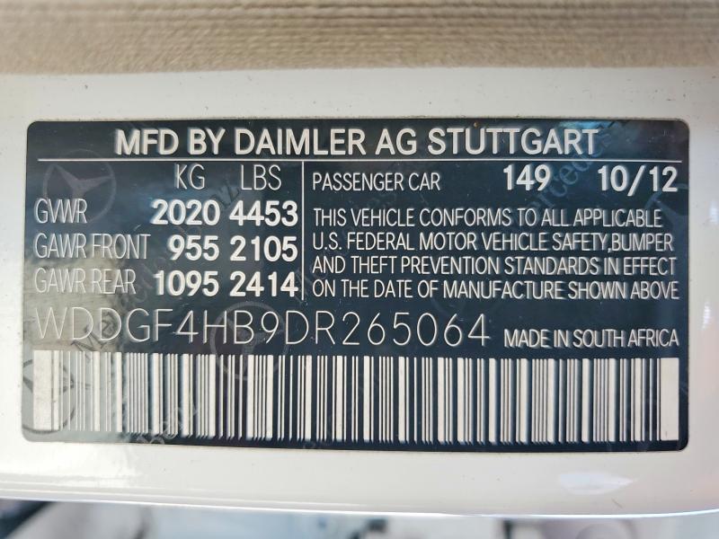 Aukcja sprzedaży 2013 Mercedes-benz C, vin: WDDGF4HB9DR265064, numer aukcji: 48805056