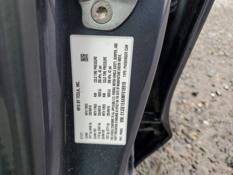 Aukcja sprzedaży 2021 Tesla Model 3, vin: 5YJ3E1EAXMF018910, numer aukcji: 49239976