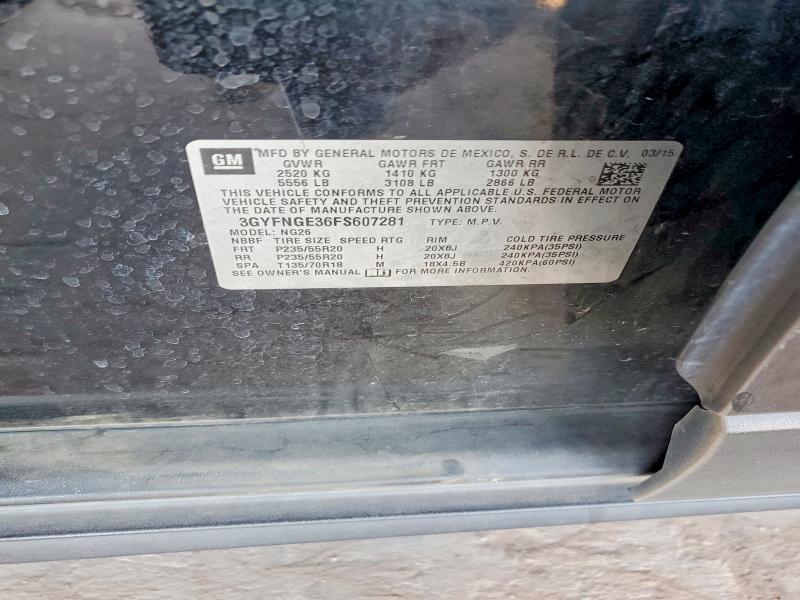 Продаж на аукціоні авто 2015 Cadillac Srx, vin: 3GYFNGE36FS607281, номер лоту: 50189476