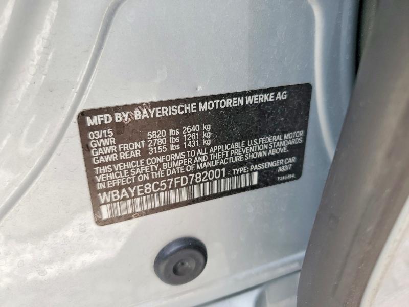 Aukcja sprzedaży 2015 Bmw 750, vin: WBAYE8C57FD782001, numer aukcji: 50120976