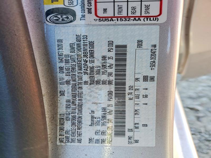 Продажа на аукционе авто 2011 Ford Fiesta, vin: 3FADP4FJ8BM181133, номер лота: 48944046