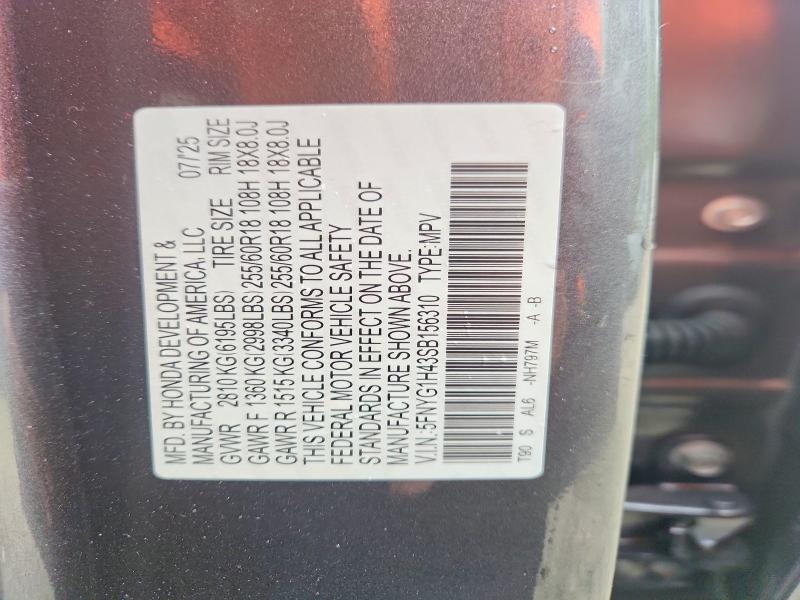 Aukcja sprzedaży 2025 Honda Pilot, vin: 5FNYG1H43SB156310, numer aukcji: 51788116