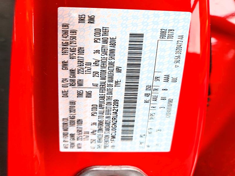 Продаж на аукціоні авто 2024 Ford Escape, vin: 1FMCU0GN2RUA21209, номер лоту: 51638076