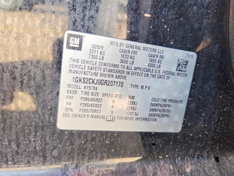 Продаж на аукціоні авто 2016 Gmc Yukon, vin: 1GKS2CKJ0GR207170, номер лоту: 49960336
