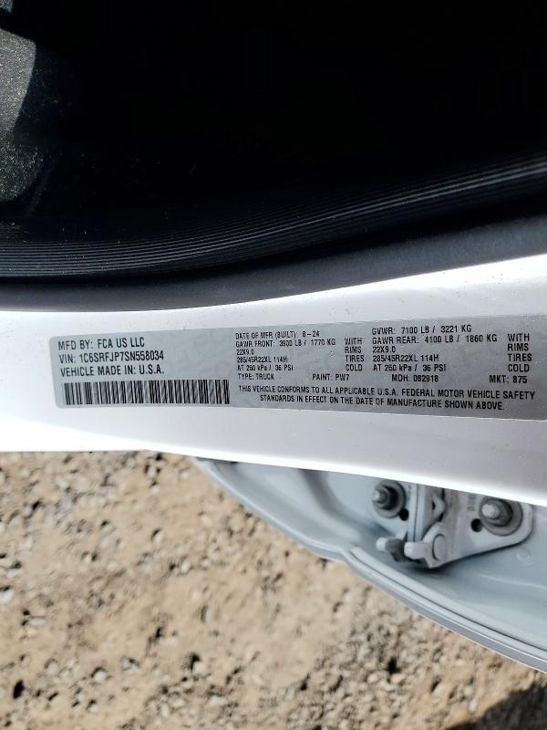Продаж на аукціоні авто 2025 Ram 1500, vin: 1C6SRFJP7SN558034, номер лоту: 50269766