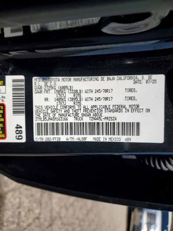 Продажа на аукционе авто 2025 Toyota Tacoma, vin: 3TMLB5JN4SM163166, номер лота: 48055326