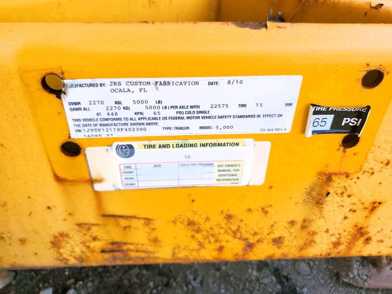 51119506 :رقم المزاد ، 1J9TF12119F402390 vin ، 2010 Urwi Industrial Equipment مزاد بيع