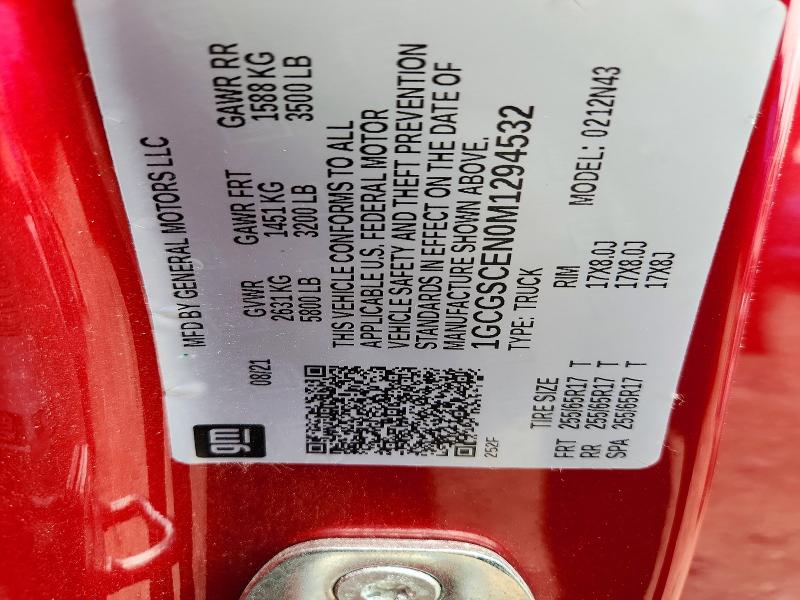 Aukcja sprzedaży 2021 Chevrolet Colorado, vin: 1GCGSCEN0M1294532, numer aukcji: 49123846