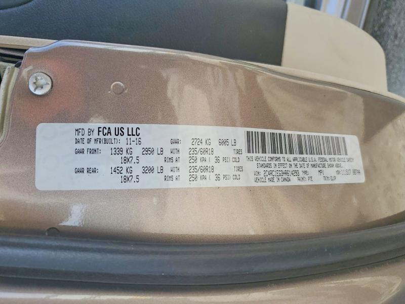 49255926 :رقم المزاد ، 2C4RC1EG3HR614293 vin ، 2017 Chrysler Pacifica مزاد بيع