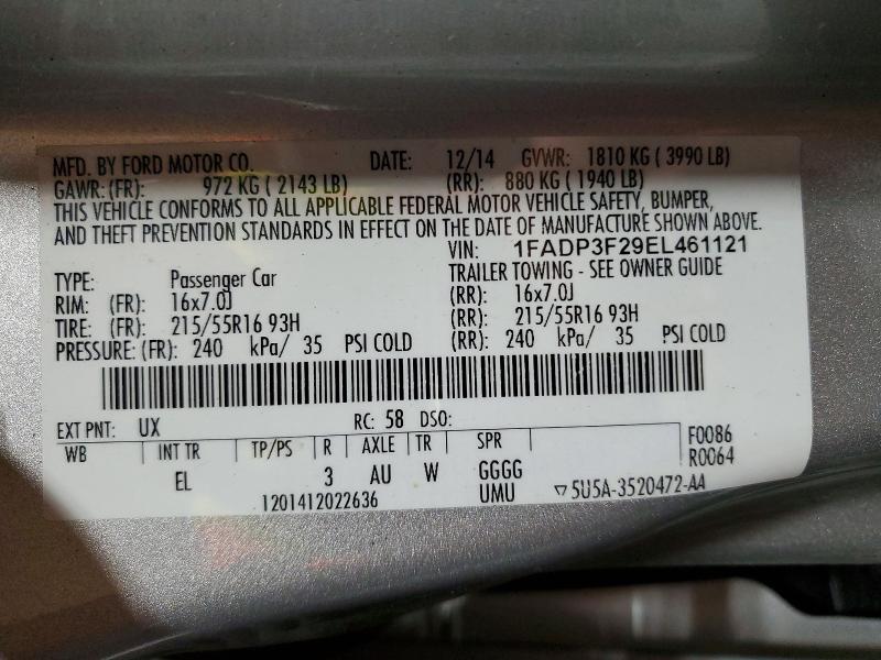 Aukcja sprzedaży 2014 Ford Focus, vin: 1FADP3F29EL461121, numer aukcji: 48348486
