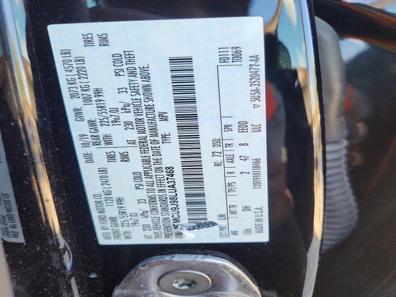 Aukcja sprzedaży 2020 Ford Escape, vin: 1FMCU9J98LUA37468, numer aukcji: 49789666