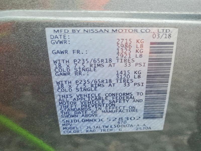 49069356 :رقم المزاد ، 5N1DL0MNXJC528302 vin ، 2018 Infiniti Qx60 مزاد بيع