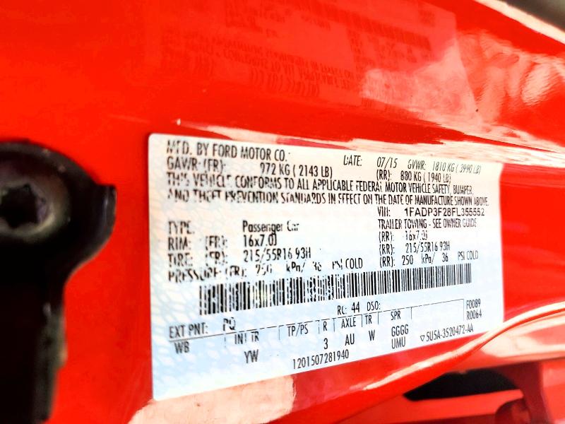 Aukcja sprzedaży 2015 Ford Focus, vin: 1FADP3F28FL355552, numer aukcji: 51491526