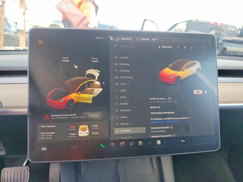49927916 :رقم المزاد ، 5YJ3E1EA1MF868103 vin ، 2021 Tesla Model 3 مزاد بيع