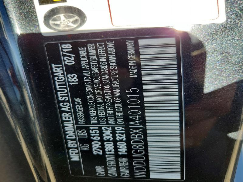 49048546 :رقم المزاد ، WDDUG8DBXJA401015 vin ، 2018 Mercedes-benz S مزاد بيع