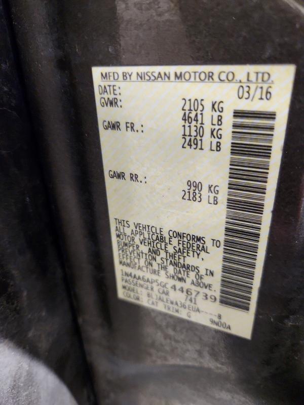 Продаж на аукціоні авто 2016 Nissan Maxima, vin: 1N4AA6AP5GC446739, номер лоту: 48783266