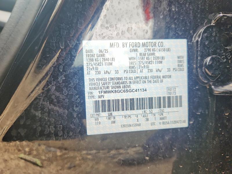 49646156 :رقم المزاد ، 1FMWK8GC6SGC41134 vin ، 2025 Ford Explorer مزاد بيع