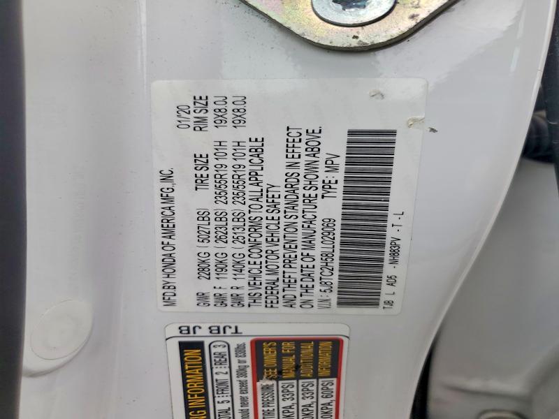 Aukcja sprzedaży 2020 Acura Rdx, vin: 5J8TC2H58LL029069, numer aukcji: 51767976
