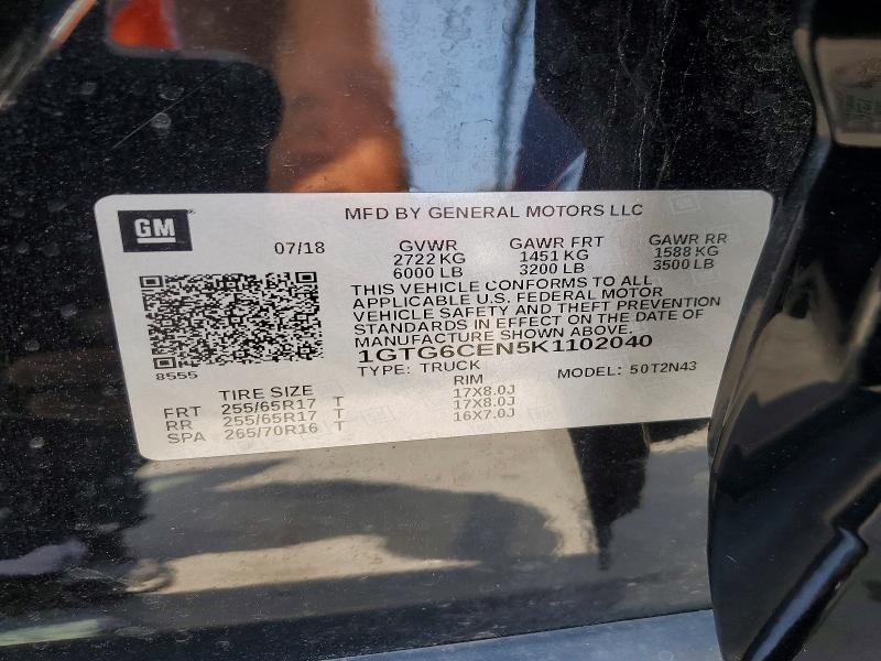 Aukcja sprzedaży 2019 Gmc Canyon, vin: 1GTG6CEN5K1102040, numer aukcji: 49455146