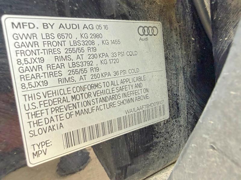 50684786 :رقم المزاد ، WA1LAAF78HD019107 vin ، 2017 Audi Q7 مزاد بيع