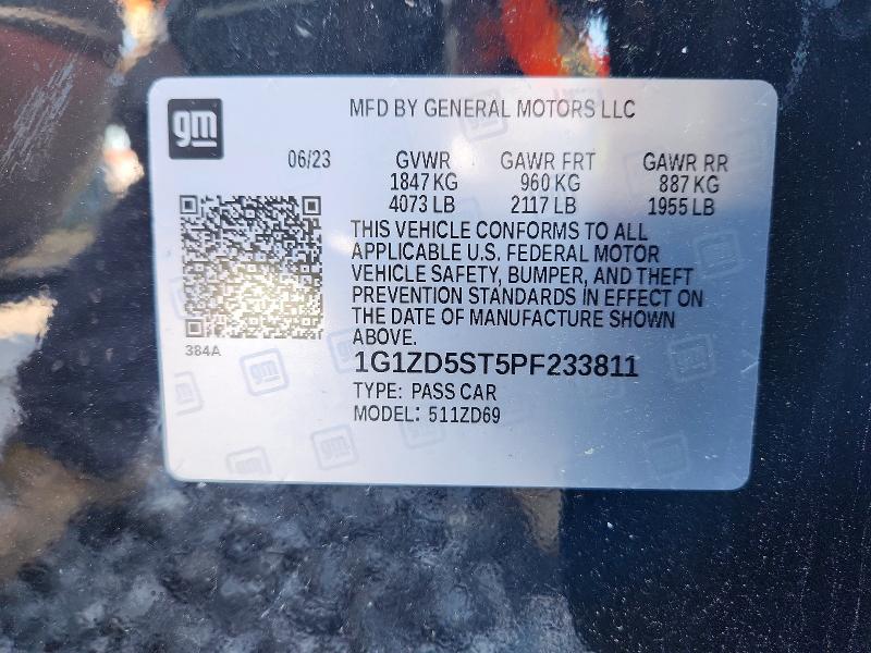 2023 Chevrolet Malibu მანქანა იყიდება აუქციონზე, vin: 1G1ZD5ST5PF233811, აუქციონის ნომერი: 50774856