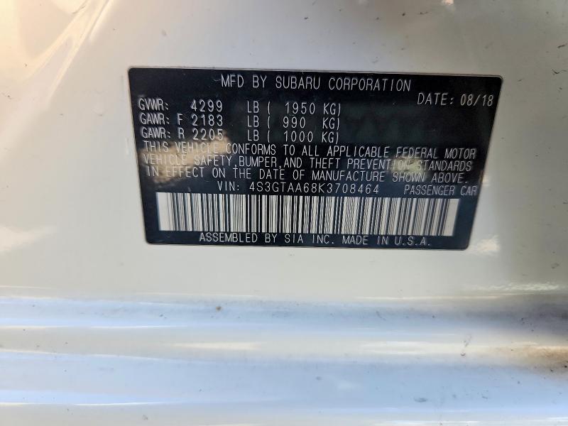 Продажа на аукционе авто 2019 Subaru Impreza, vin: 4S3GTAA68K3708464, номер лота: 48198676